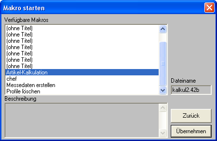 Makro auswählen und starten