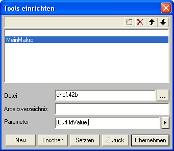 Tool für ein Makro einrichten