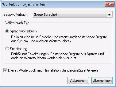 Wörterbuch Eigenschaften