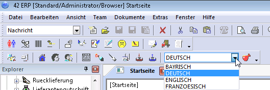 Sprache in der System-Toolleiste wechseln