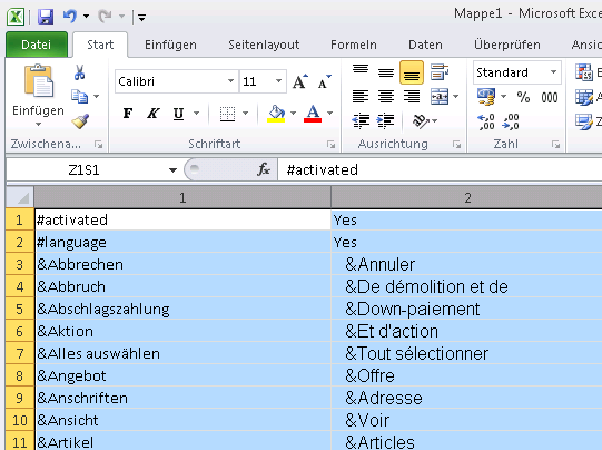 Kompletten Text in Excel markieren