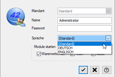 Sprachauswahl bei Programmstart