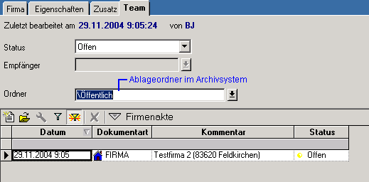 Register Team - Ablage