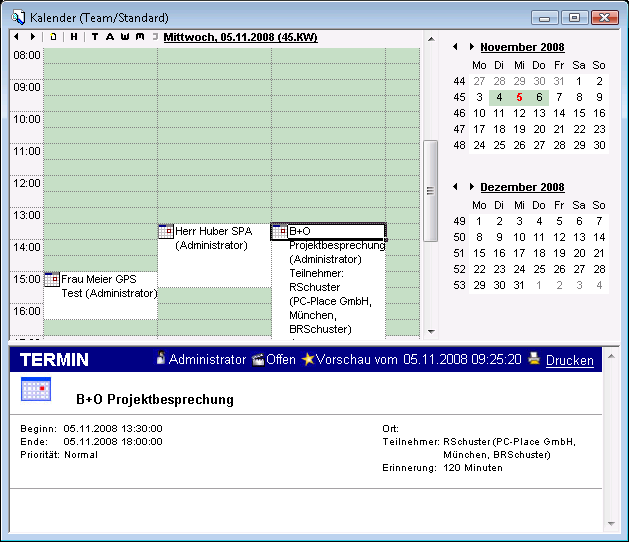 Termin Wochenansicht Termin Wochenansicht