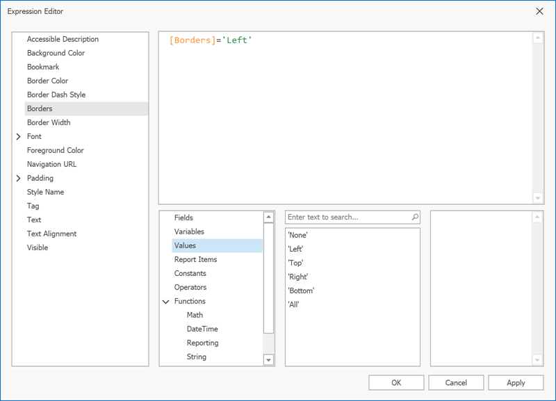 Enumeration im Ausdrucks-Editor