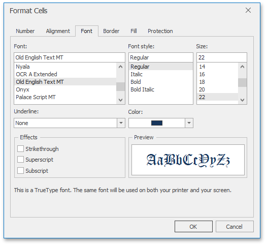 FormatCellsFontTab