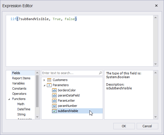 Referenzparameter im Ausdrucks-Editor